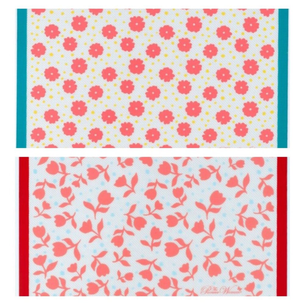 2 Pioneer Woman Nonstick Silicone Baking Mat Floral Ditsy & Daisy 16.55"x11.62"